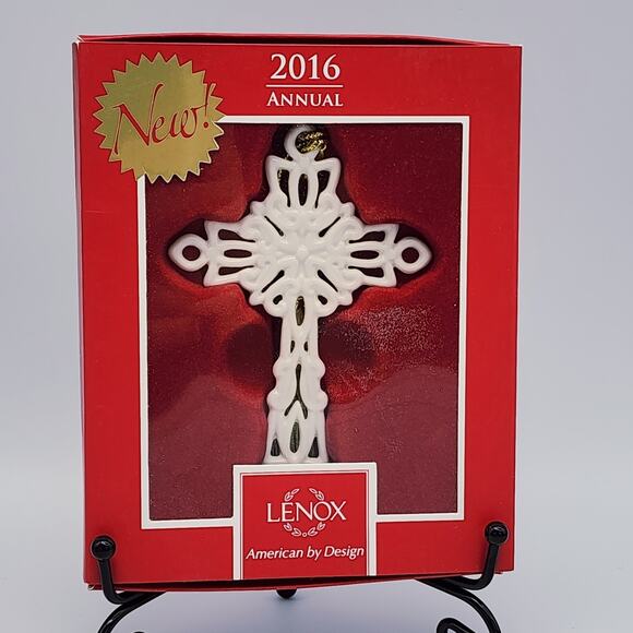 Lenox 2016 Snow Fantasies Cross Christmas Ornament w Box 859554 Excellent Cond - Picture 4 of 8